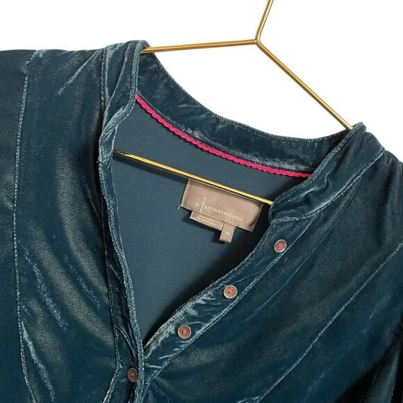 Anthropologie Hillary Velvet Top Teal Size XS - Picture 4 of 8
